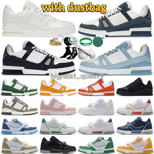 Homens Mulheres Sapatos Designer Trainer Sneakers Baixo Preto Branco Bebê Azul Marinho Laranja Verde Tour Amarelo Rosa Marrom Denim Mens Mulher Tênis Moda Outdoor Treinadores Sneaker