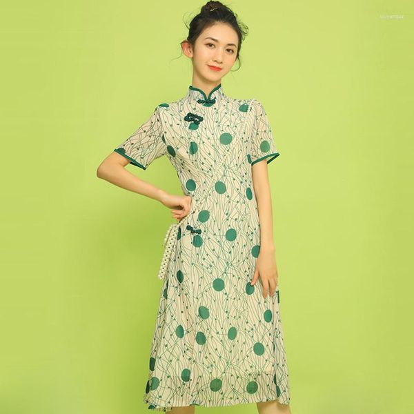 Etnik Giyim Çin tarzı kadınlar retro ince qipao geleneksel cheongsam Japon harajuku vintage kimono oryantal moda parti elbise