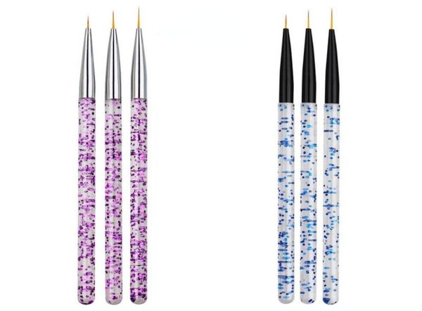 3PCSSet Professional Liner Painting Pen Nail Art Brush Nail Art UV Gel Brushes Pen Art Salon Home Use Gel Nail Brush Durável1937392