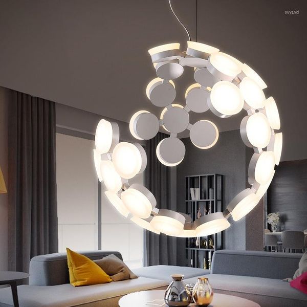 Pendelleuchten Italienische Designerlampe Moon White Black Farbe Suspension Schlafzimmer Esszimmer Kücheninsel Kronleuchter