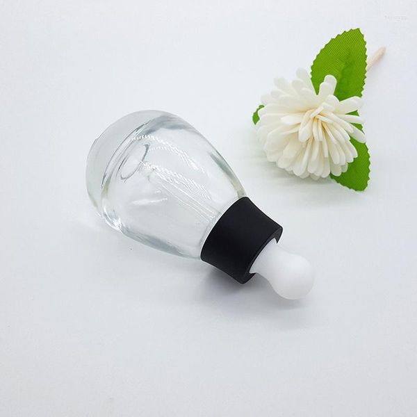 Bottiglie di stoccaggio Flacone contagocce da 30 ml Essenza globulare Vuoto Design in vetro carino Lozione da viaggio Olio essenziale Contenitore per la cura della pelle trasparente