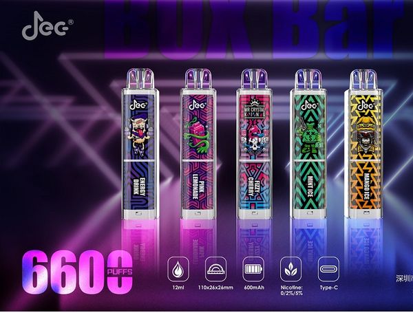 Original novo e-cigarros caixa 6600 puffs vape descartável bobina de malha recarregável randm caneta pod disponível bobina de malha rgb brilhante luz vapes dispositivo 6k 7k e cigarro