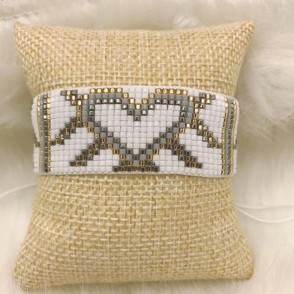 Strand frisado pulseira em forma de coração design originalidade mão tricô bohemia maré ajustável simples geometria arroz grânulo