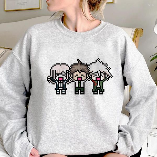 Hoodies femininos Dangonronpa Mulheres 90s Anime Vintage Y2K Camisa estética com capuz Sweatshirts feminino