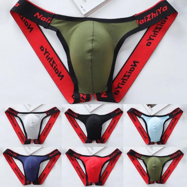 Cuecas masculinas cuecas sexy cuecas jockstrap u bolsa homem calcinha de cintura baixa tangas malha gay g-srting convexo