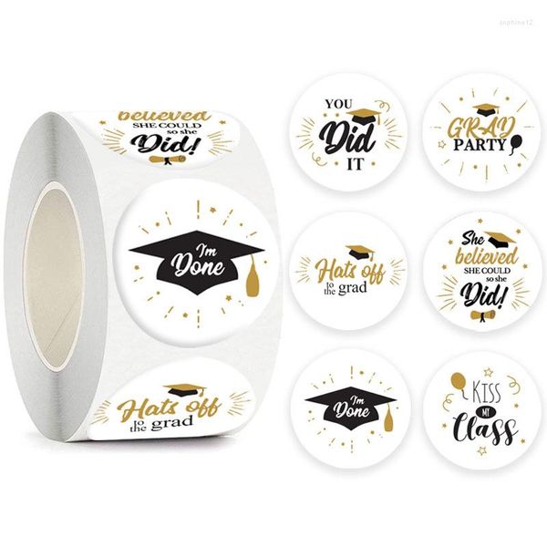 Geschenkverpackung Graduierungskappe You Did It Message School Student Stickers Labels Packaging Seal Supplies 1inch