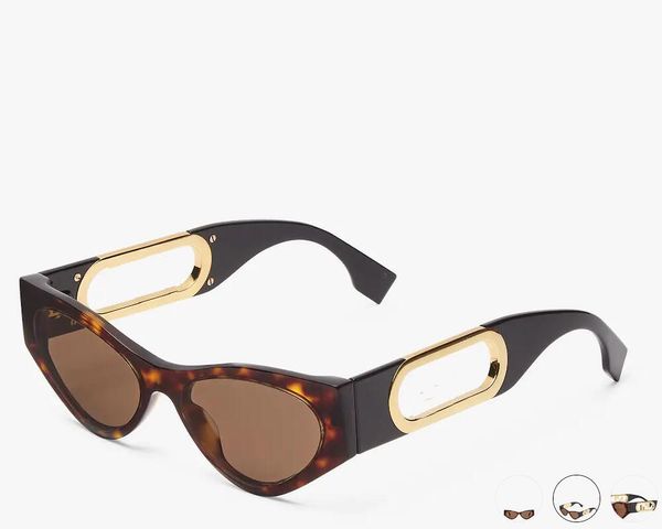 5A Eyewear FOL029 FD O'Lock Cat-Eye Occhiali da vista Sconto Occhiali da sole firmati da donna Acetato 100% UVA / UVB Con scatola per occhiali Fendave