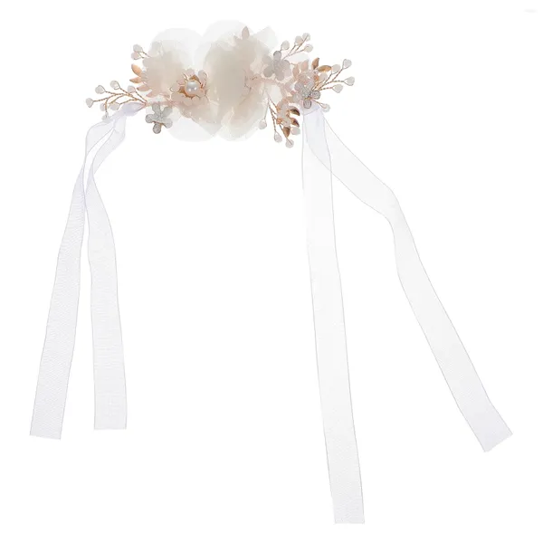 Dekorative Blumen Hochzeit Blumenarmband Braut Künstliche Hand Handgelenk mit Blattgold Armband für Tanz Party Bankett Brautjungfer Blumenstrauß