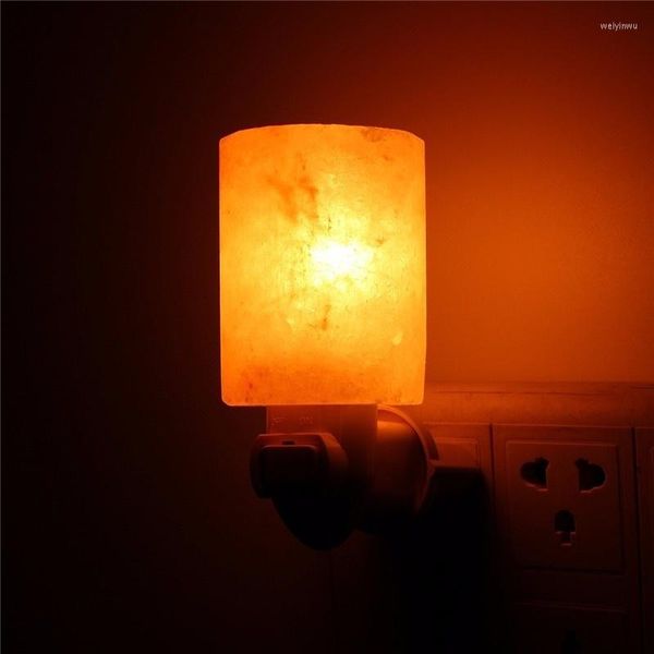 Ночные светильники 15 Вт Гималайский соляный свет натуральный хрустальный лампа очиститель воздуха декор стены Eu/US/UK/AU Plugure
