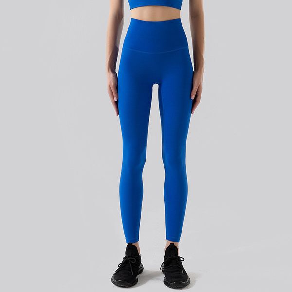 Leggings LL Yoga Align Terno de pelúcia sem cintura alta múltiplas para corrida sem costura Cyclin calças CK919