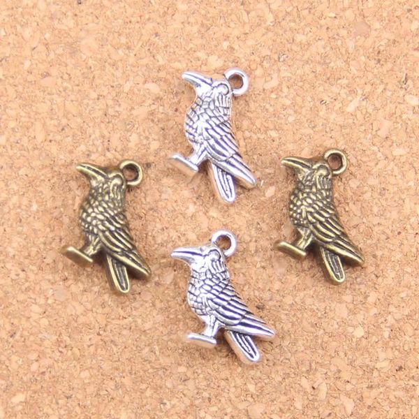 Ciondoli 10 pezzi uccello pappagallo 17x17mm pendenti antichi gioielli in argento tibetano vintage fai da te per collana braccialetto