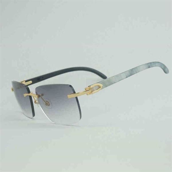 2023 Designer-Brille Neue Natürliche Büffelhorn-Sonnenbrille Männer Holz Randlos Gafas Für Driving Club Klarer Brillenrahmen culos Shades 012B