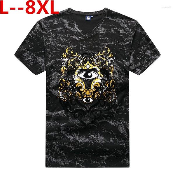 Herren-T-Shirts 6XL Plus Big 10XL 8XL 5XL Modemuster Herrenhemd Markenkleidung Lässiges Sommer-T-Shirt Männlich Qulaity Stretch Black Tees