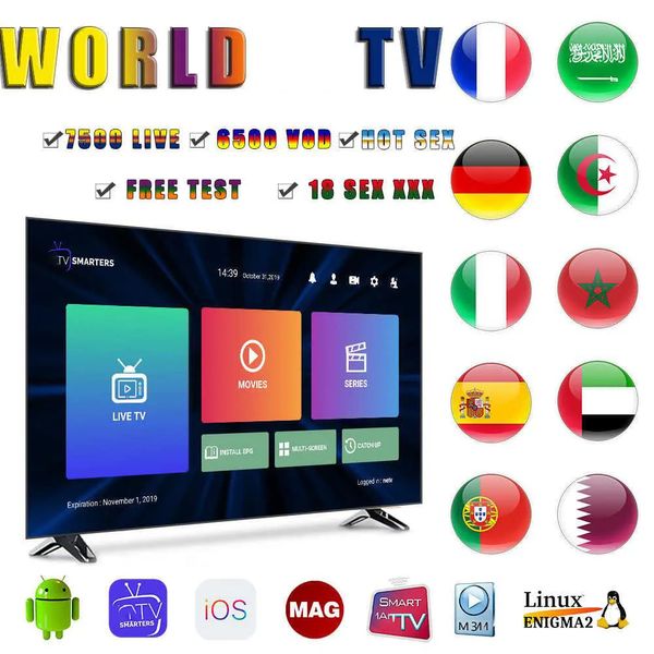 M3 U TV Parti TV Smarter Pro XXX 35000Live programma VOD Codice premium 4K HD per Android Smart Box Europa Polonia Portogallo Grecia Bulgaria Brasil Test libero Latino