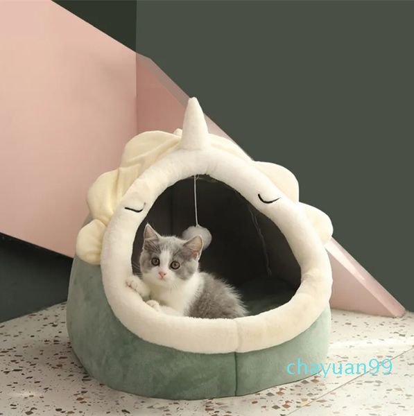 Cama quente para casa de gato Soft Tapete pequeno para cachorro Cesta aconchegante para gatinhos Almofada espreguiçadeira sofá lavável