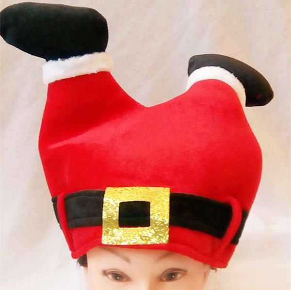 Weihnachtsschmuck 1pc Weihnachtsmann Hosen Hüte rote Kappen für Erwachsene und Kinder Weihnachten Geschenke Home Party Supplies