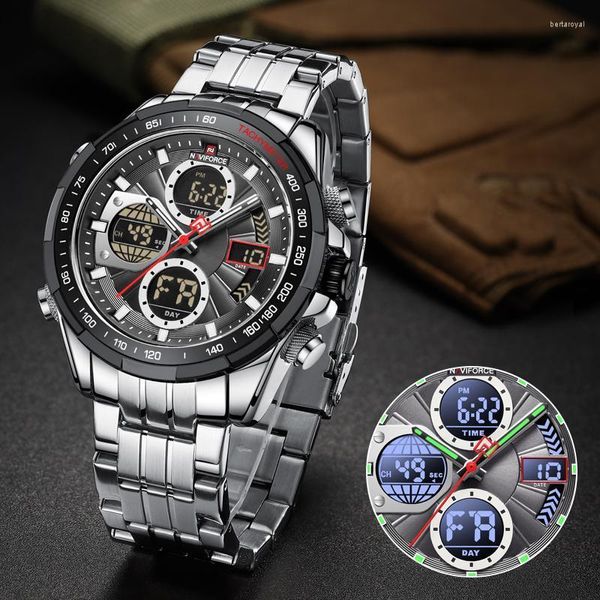 Relógios de pulso 2023 Mens Analog Digital Cronógrafo Relógios Esportes Militares Vista de pulso de quartzo Relógio Relógio Relogio MasculinoWristWatches