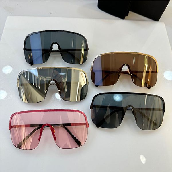 SHIELD SUNGLASSES 9557 Designer oversize Moda Mens e Womens Máscara Lunettes multicoloridas UV400 Armação de metal Leisure Resort Beach Party vem com uma caixa original