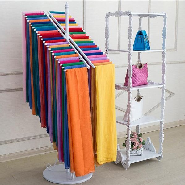 Cabides racks de roupas de roupas tieyi lenço de cachecol tipo dupla fila xale de xale de pano de pano de penduramento