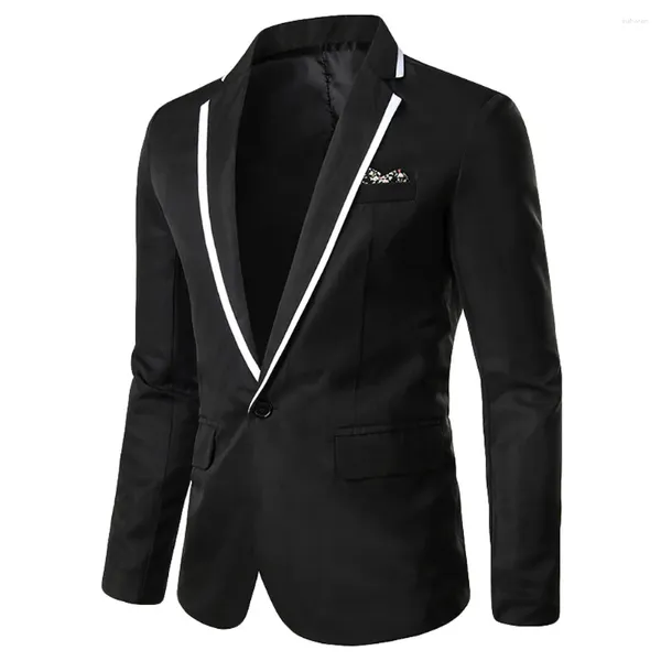 Abiti da uomo Solido Elegante Casual Affari Matrimonio Festa Capispalla Cappotto Completo Top Primavera Autunno Blazer alla moda Uomo