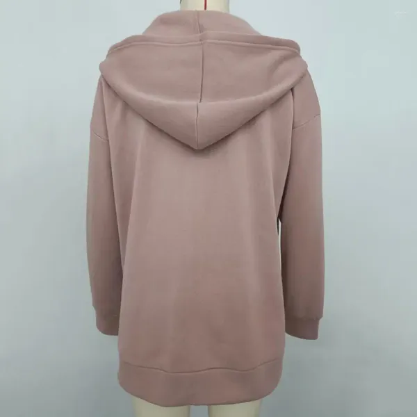 Hoodies femininos bolso inclinado casaco feminino elegante aconchegante jaquetas de inverno com capuz quente casual outerwear com bolsos fecho de zíper