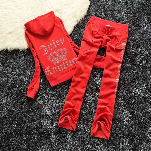 Calças femininas de duas peças Velvet Juicy Tracksuit Mulheres Coutoure Set Track Suit Couture Juciy Coture Sweatsuits 43T0