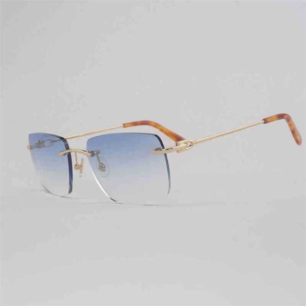 2023 Designer Brille Neue Vintage Randlose Quadratische Sonnenbrille Männer Oversize Metallrahmen Frauen Brille Shades culos Gafas Zum Fahren im Freien 011B