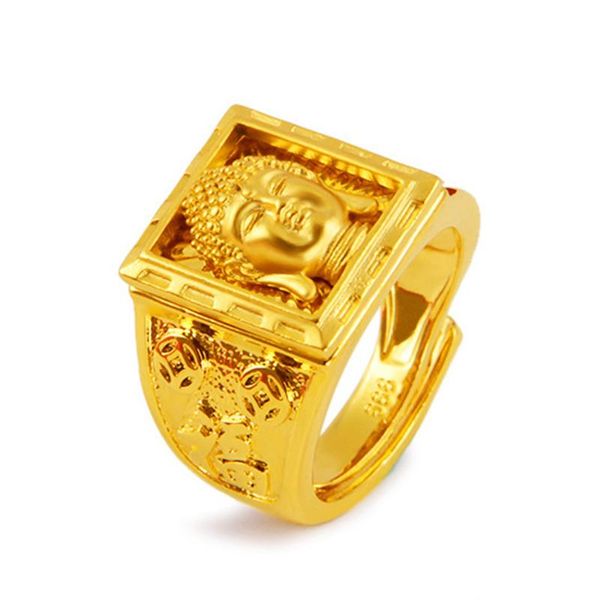 Обручальные кольца мода Вьетнам Будда регулируется для мужчин высококачественные аллювиальные золотые украшения