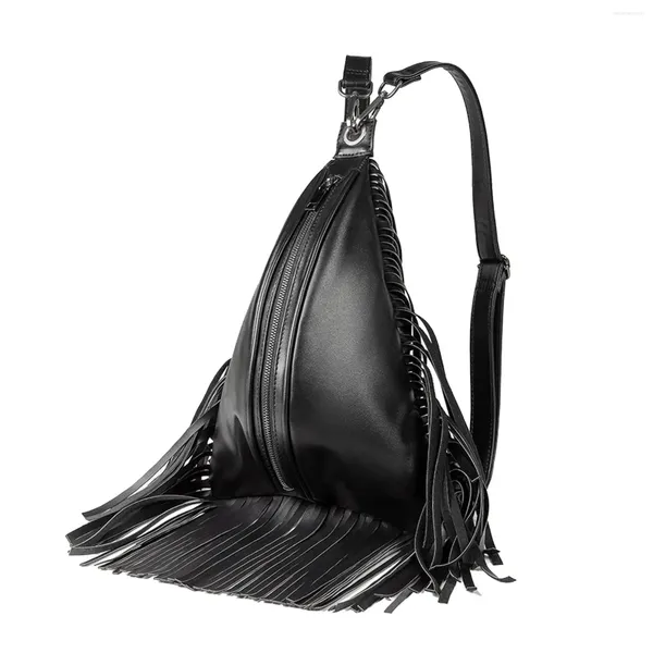 Borse da sera Borsa con nappe zaino nero Regali di Natale in pelle PU Borsa casual da uomo leggera antica per donna mamma