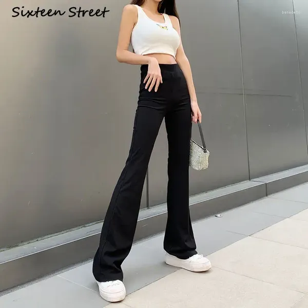 Damenhosen Flare Schwarz Anzug Streetwear Frauen Jogginghose Hohe Taille Gerade Breite Beine Lose Lässig Weiblich Koreanischer Stil Elegante Damen