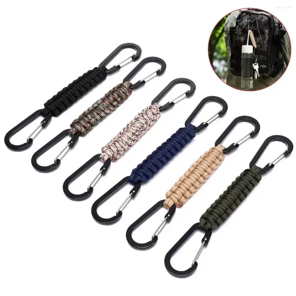 Schlüsselanhänger Outdoor Regenschirm Seil Korkenzieher Auto Lanyard Schlüsselbund Klettern Taktische Überleben Werkzeug Karabiner Haken Schnur Rucksack Schnalle