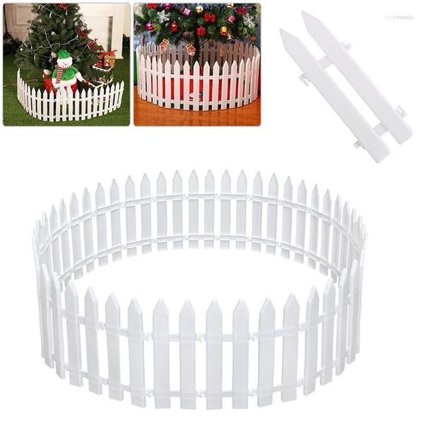 Decorazioni natalizie 10 pezzi staccionata in PVC bianco albero staccabile miniatura giardino domestico decorazione della festa nuziale di Natale