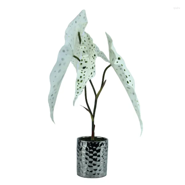 Flores decorativas por atacado Moderno verde branco pune begonia planta artificial diferente cenário em vasos de simulação árvores