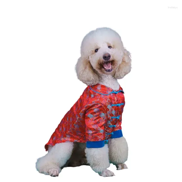 Cão vestuário ano roupas tang terno pequeno grande traje schnauzer bichon gigante poodle husky labrador golden retriever roupas