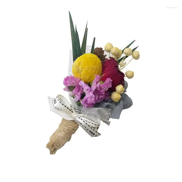 Broschen 1PC Geburtstag Pampas Gras Pografie Prop Blume Brosche Corsage Getrockneter Blumenstrauß Hochzeit Mini Groomsmen Party