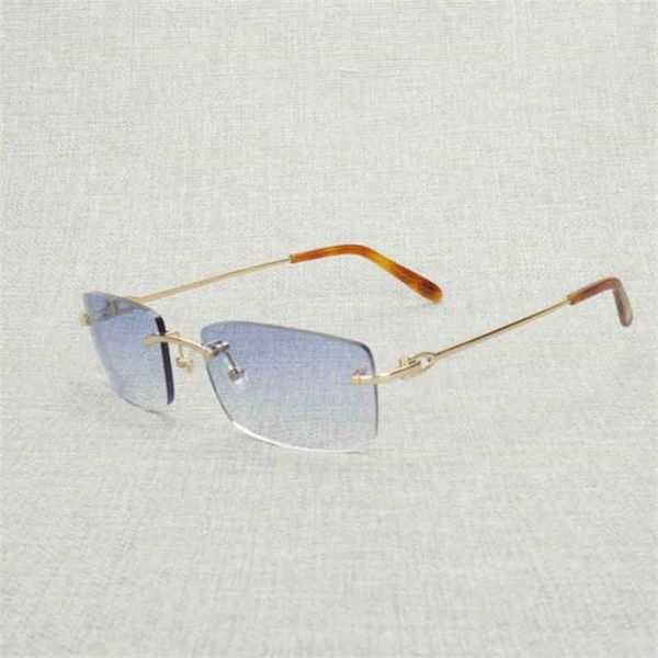 2023 Designer Brille Neue Vintage Randlose Quadratische Sonnenbrille Männer Oval Klarer Rahmen Frauen Brille Shades culos Gafas Zum Fahren Angeln 011