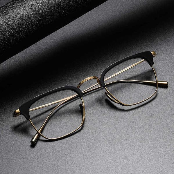 20% Rabatt für Luxusdesigner Augenbrauenbrille aus reinem Titan Japanische Wannian-Schildkröte 1112 die gleiche Platte, großes, schlichtes Gesichtsartefakt-Brillengestell