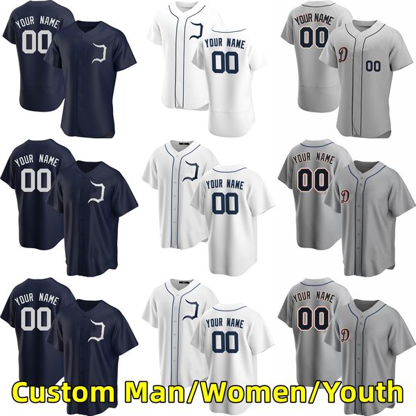 Custom S-6XL Movie College Baseball trägt Jersey genäht 24 MiguelCabrera 28 JavierBaez 8 RobbieGrossman 7 JonathanSchoop 60 AkilBaddoo Hong Auswärtstrikots