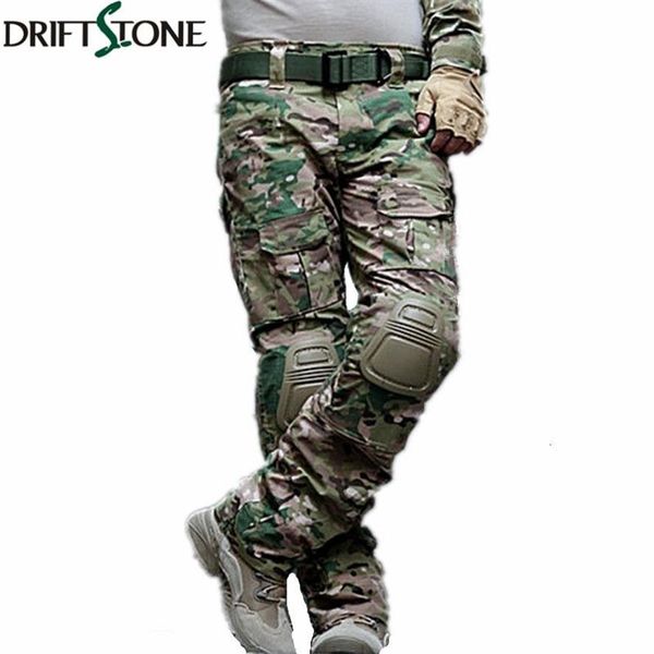 Pantaloni tattici militari mimetici Pantaloni uniformi militari dell'esercito Pantaloni cargo da combattimento Airsoft Paintball con ginocchiere V191114315h