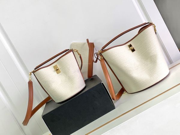 10A Triomphe C Eimer 16 Tasche Mode Stoff Echtes Leder Neue Art Klassische Luxus Tasche Schulter Großhandel Stickerei Handtaschen Crossbody Frau Taschen Rindsleder Geldbörsen