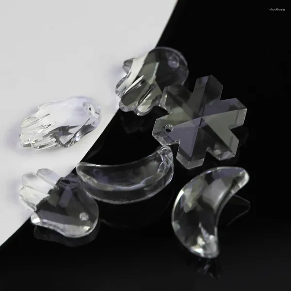 Kronleuchter Kristall 500 stücke 20mm Klar Mond Stern Palm Anhänger Für DIY Halskette Schmuck Machen Hängende Teile Dekoration