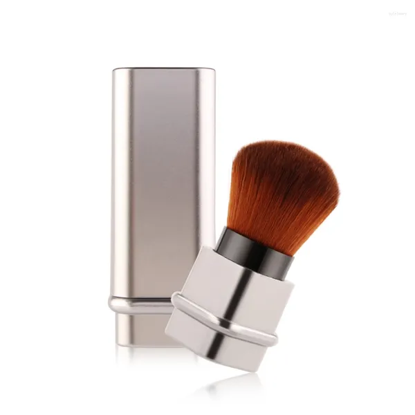 Pincéis de maquiagem Poço de base solto Mini blush portátil retrátil com ferramenta de capa