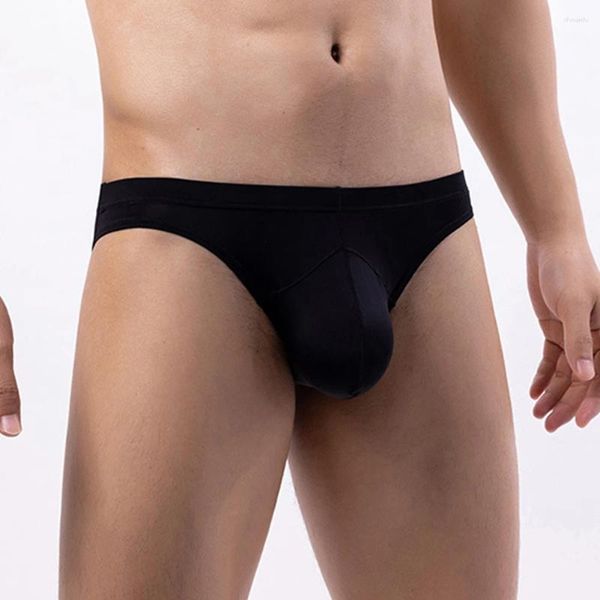 Mutande Uomo Slip in seta di ghiaccio Custodia grande U Mutandine convesse Maglia ad asciugatura rapida Spiaggia Perizoma corto Intimo sexy a vita bassa Bikini maschile Lingerie