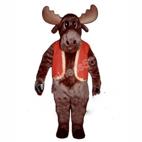 Vendita calda Marrone Antilope Costumi Della Mascotte Personaggio Dei Cartoni Animati Vestito Vestito di Carnevale Adulti Taglia Halloween Festa Di Natale Abiti di Carnevale