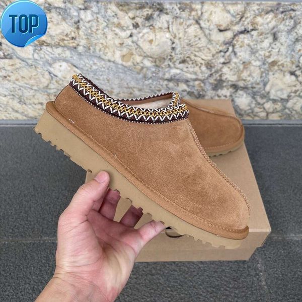 Kadın Tasman Terlik Tazz Terlik Platform Kestane Kürk Slaytlar Hardal Tohumu Ultra Mini Süet Bot Koyun Dinini Shearling Bulanık Katır Winte Sıcak Slip-On B