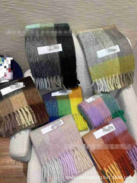 Pro New Alpaca Hairmohair Радужный Шарф Супер Теплый Толстый Слон с Кисточкой