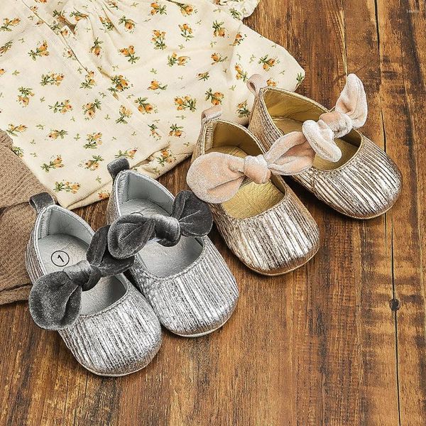 Primeiro Walkers Spring Autumn Bow Lovely Walking Shoes Soft Sole Anti-Slip Lightweight Baby Princess Crib 0-18 meses