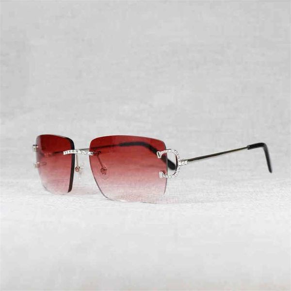 2023 óculos de grife novos vintage shinestone sunglasses sunzes homens homens oval c óculos de arame de metal moldes quadrados para mulheres para o clube de verão helicóptero ocular