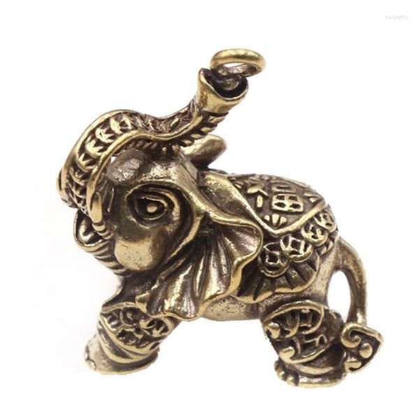 Chaves de bronze vintage auspicioso de elefante de elefante de elefante de metal decoração