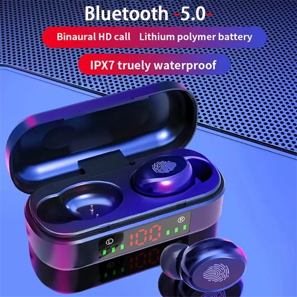 V8 TWS Беспроводные наушники Bluetooth Warphone 5.0 9D Bass Stereo -водонепроницаем